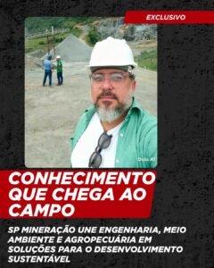 A SP Mineração, Engenharia e Agropecuária atua nas áreas de mineração, engenharia ambiental, licenciamento, regularização de propriedades e remineralização de solos, conectando desenvolvimento econômico, atividade rural e responsabilidade ambiental.